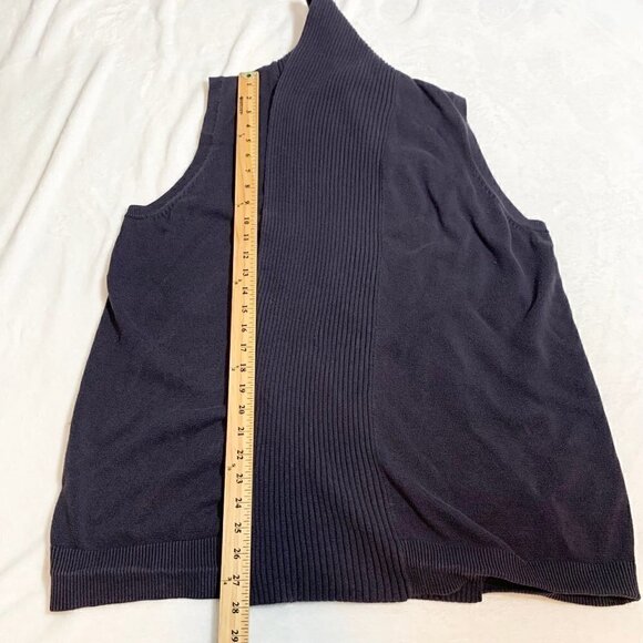 Lands' End blue sleeveless open front cotton cardigan sweater vest - 1X - Picture 8 of 8